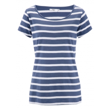 Flammgarn-Shirt, Halbarm in blau für Damen von bonprix 