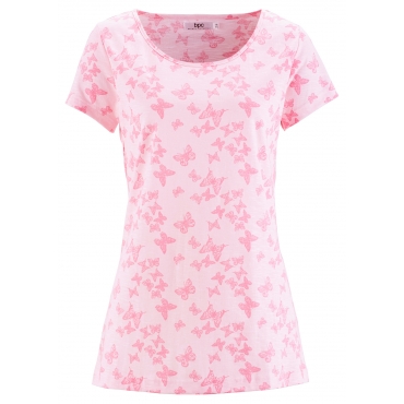 Flammgarn-Shirt, Halbarm in rosa für Damen von bonprix 