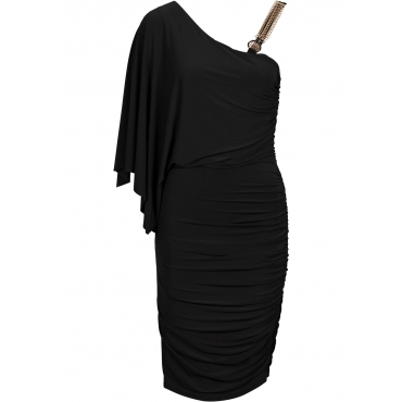 One-Shoulder-Kleid ohne Ärmel  in schwarz für Damen von bonprix 