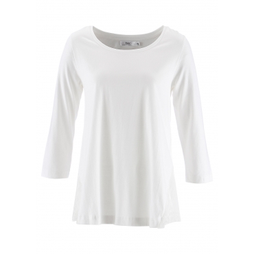 Shirt mit Spitze, 3/4 Arm in weiß für Damen von bonprix 