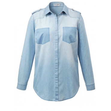 Jeansbluse Angel of Style blue bleached 