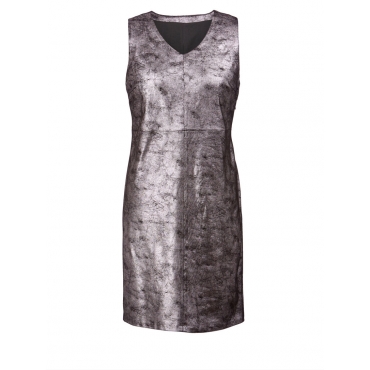 Lederimitat-Kleid in Etuiform Sara Lindholm silber 