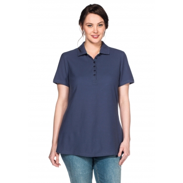 Poloshirt mit kurzem Arm, in Piqué-Qualität, jeansblau, Gr.40/42-56/58 