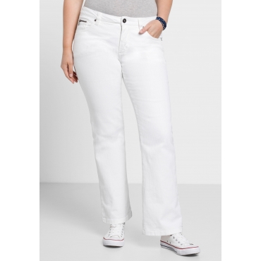 Bootcut-Jeans in 5-Pocket-Form, mit Used-Effekten, white Denim, Gr.20-116 