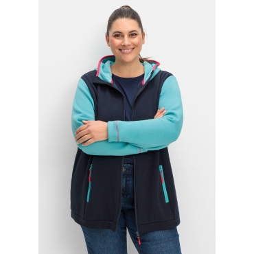 Funktionsjacke aus Fleece, in Kontrast-Optik, tiefblau, Gr.40/42-56/58 