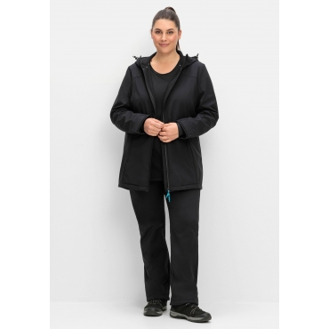 Funktionsparka mit Kapuze, in Softshell-Qualität, schwarz, Gr.40-58 