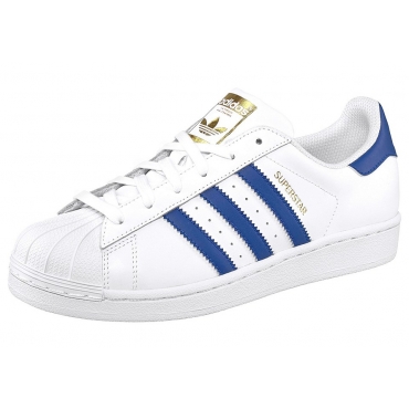 Große Größen: adidas Originals Superstar Sneaker, Weiß-Blau, Gr.39-47 