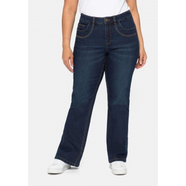 Bootcut Jeans mit innen regulierbarer Bundweite, dark blue Denim, Gr.20-116 