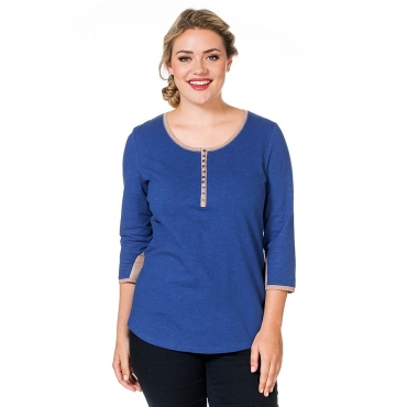 Große Größen: sheego Casual Shirt, blau, Gr.40/42-56/58 