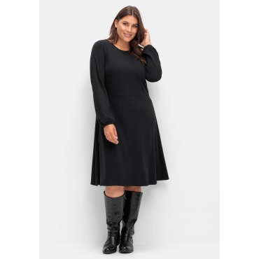 Kleid aus Interlock, mit ausgestelltem Rock, schwarz, Gr.40-56 