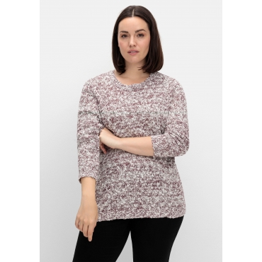 Pullover aus meliertem Effektgarn, burgund, Gr.40-56 