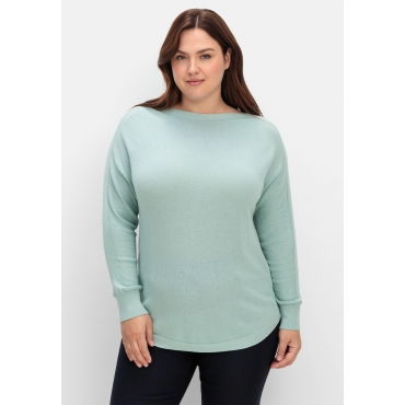 Pullover mit U-Boot-Ausschnitt, mint, Gr.40-54 