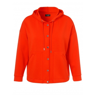 Sweatjacke mit Kapuze und Druckknopfleiste, orange, Gr.42-54 