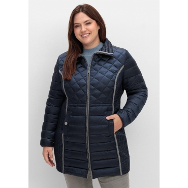 Winterjacke im Steppmix, mit feinem Schimmer, marine, Gr.40-54 